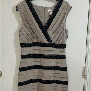 Signature by Sangria Black and Tan Mini Dress